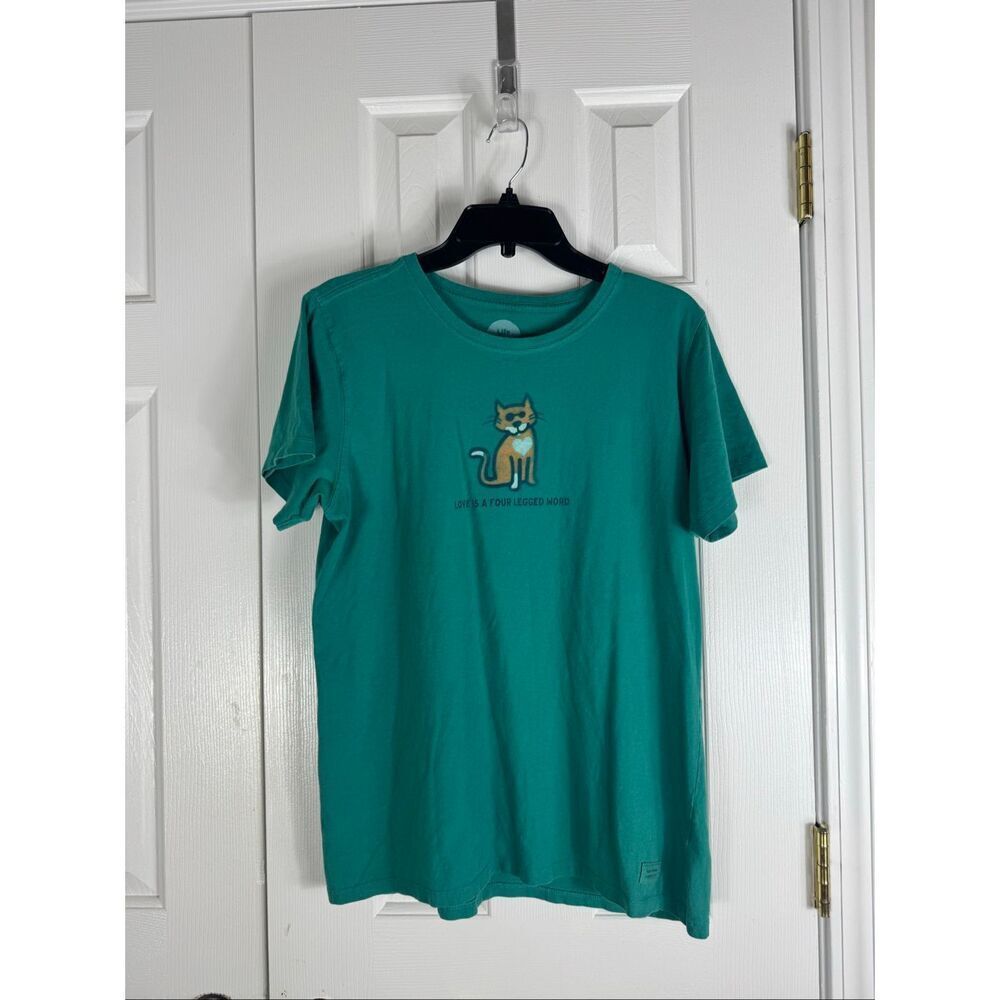 Life is Good Womens Teal Shirt Size Large